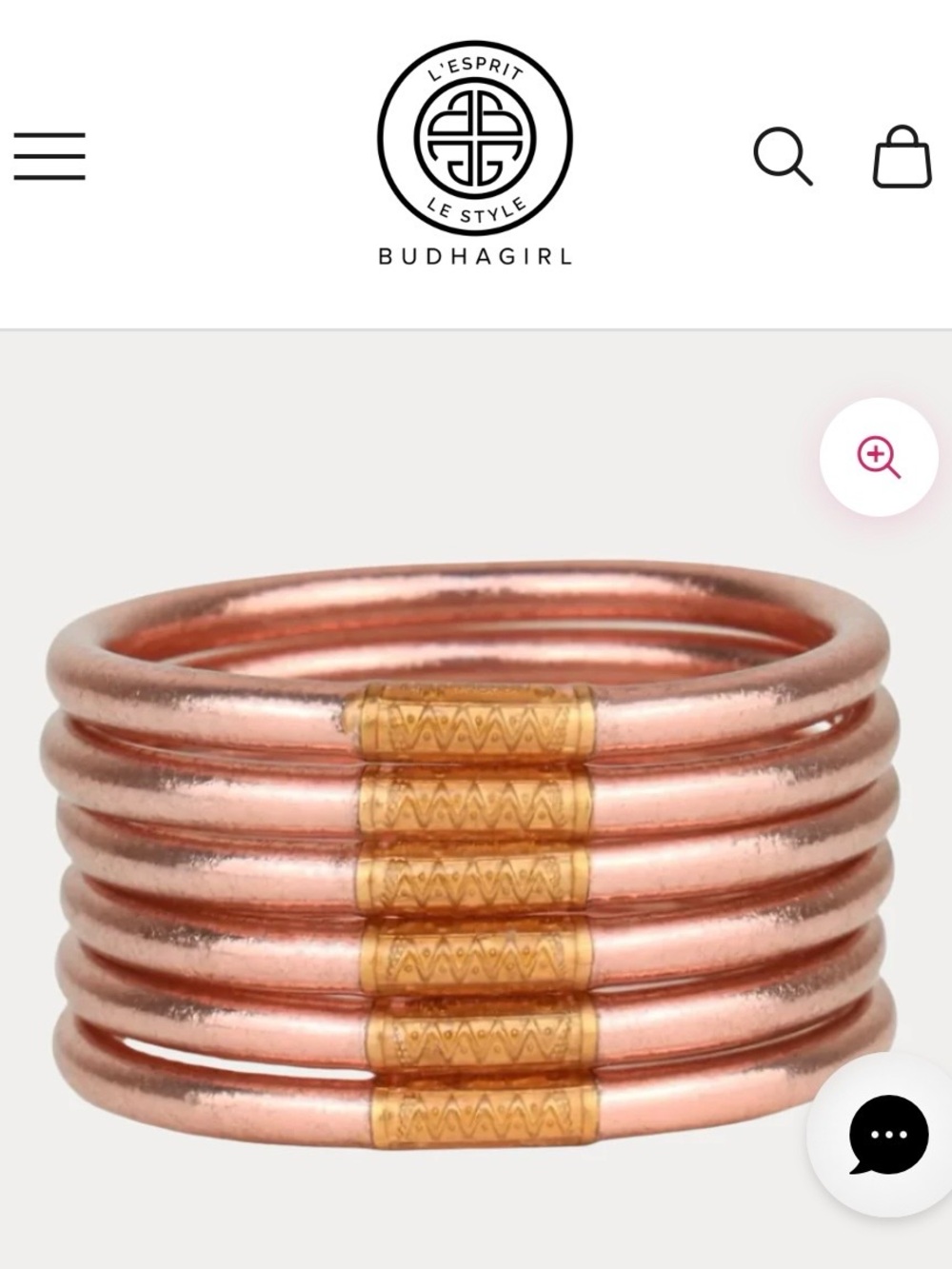 BudhaGirl Rose Gold Coil Bracelet with Gold Accents